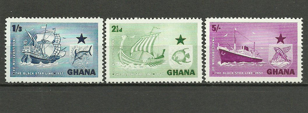 Ghana 1957 - Black Star line, vapoare, serie neuzata