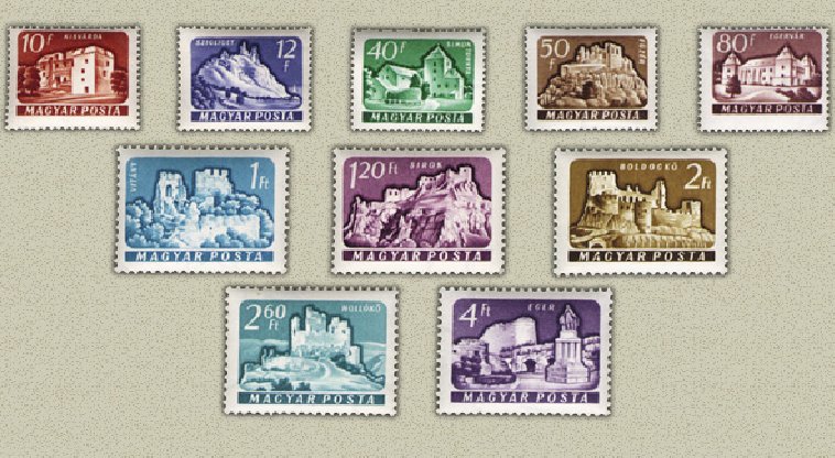 Ungaria 1961- Cetati II, serie neuzata