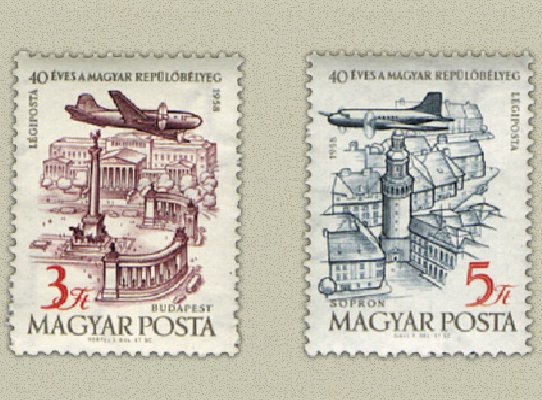Ungaria 1958 - 40th aniv. posta aeriana, serie neuzata