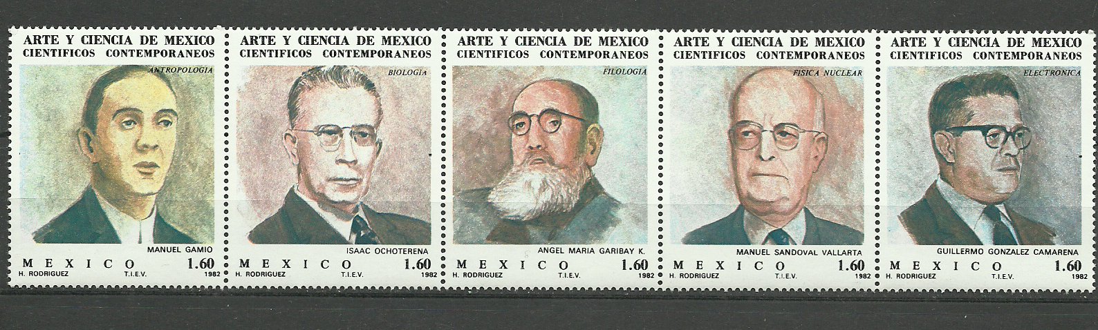 MEXIC 1982 - OAMENI DE STIINTA - SERIE NEUZATA