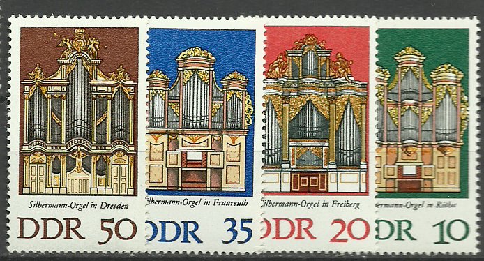 DDR 1976 - Silbermann Organs, orgi, serie neuzata