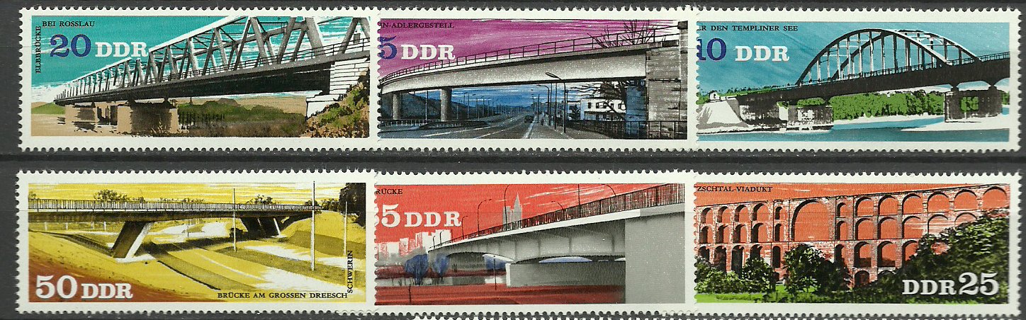 DDR 1976 - poduri, serie neuzata