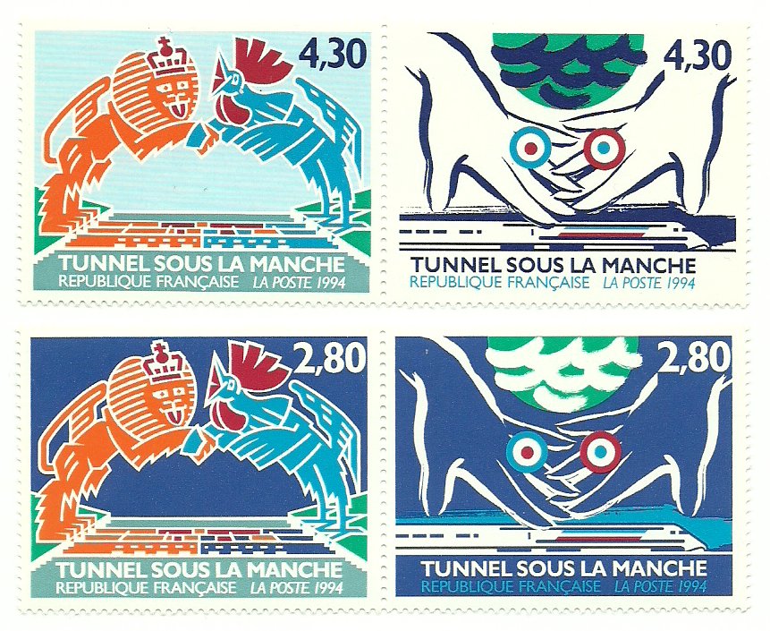 Franta 1994 - Tunel La Manche, tren, serie neuzata