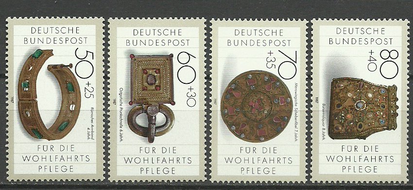 Bundes 1987 - piese din aur si argint, serie neuzata
