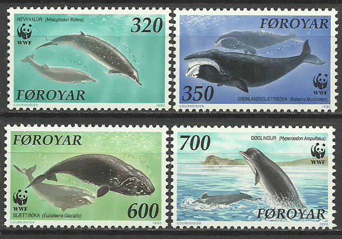 Insulele Feroe 1990 - fauna marina WWF, serie neuzata