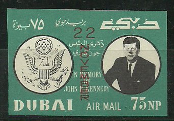 Dubai 1964 - In memory of Kennedy, supr., ndt neuzat