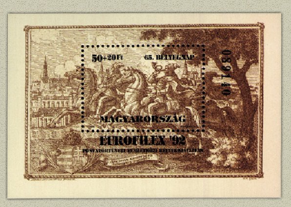 Ungaria 1992- ziua marcii postale, colita neuzata