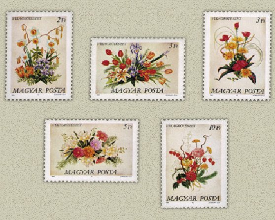 Ungaria 1989 - buchete de flori, serie neuzata