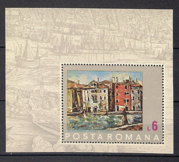 1972 - Reproduceri de arta - Venetia, colita neuzata