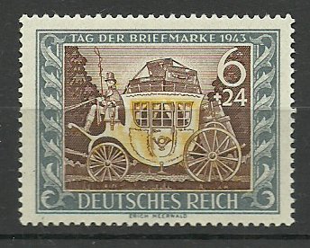 Deutsches Reich 1943 - ziua marcii postale, neuzata