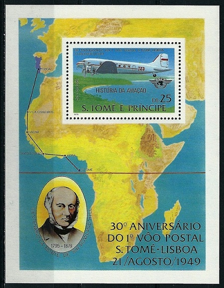 Sao Tome 1979 - ISTORIA AVIATIEI - COLITA NEUZATA