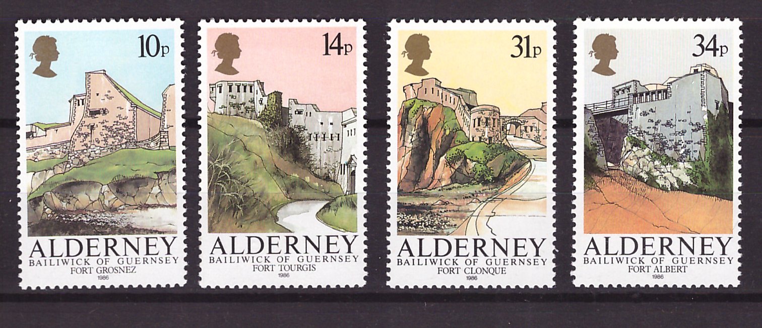 Alderney 1986 - Cetati, serie neuzata