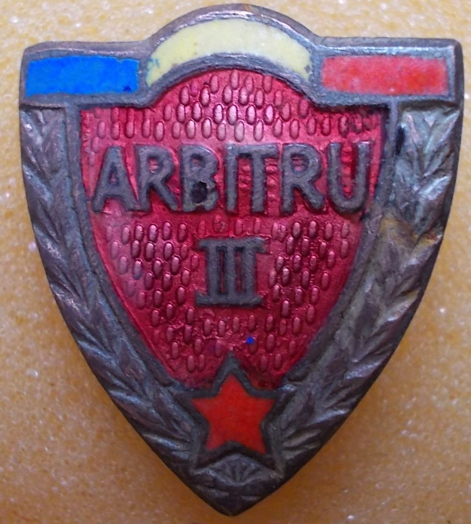 Insigna Arbitru categ.III RPR, anii 1950