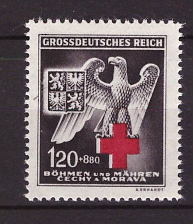 Bohemia&Moravia 1943 - Crucea Rosie, neuzata