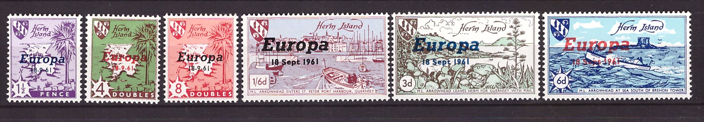 Herm Island 1961 - Europa, supr., serie neuzata
