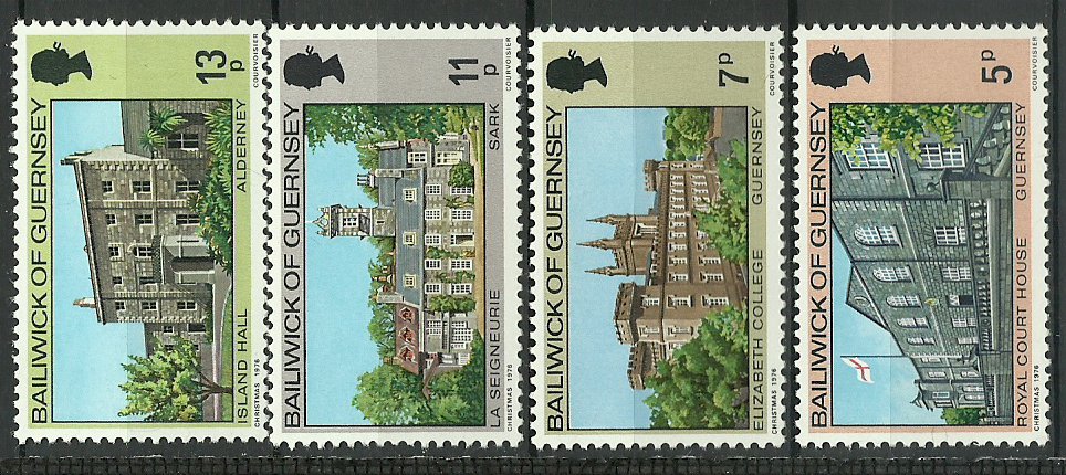 Guernsey 1976 - Craciun, cladiri, serie neuzata