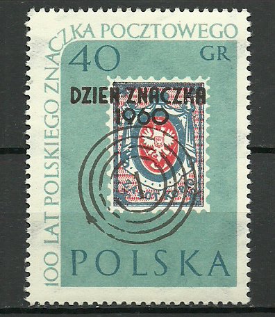 Polonia 1960 - ziua marcii postale, supratipar, neuzata