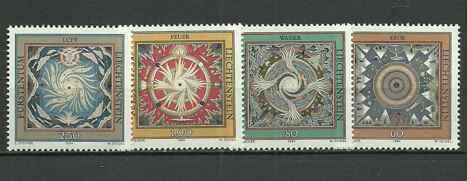 Liechtenstein 1994 - cele 4 elemente, serie neuzata