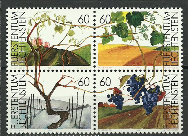 Liechtenstein 1994 - viticultura, serie neuzata