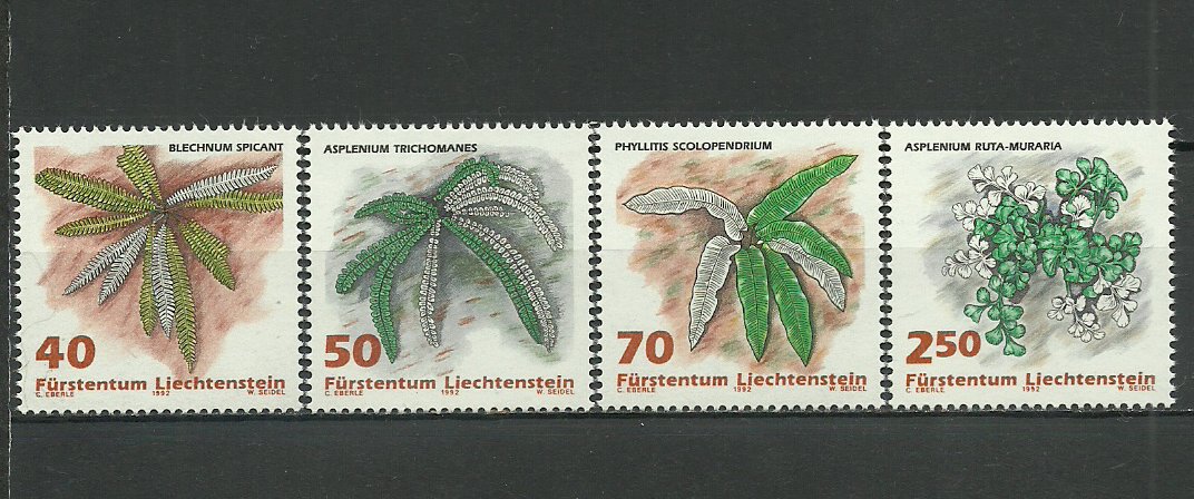Liechtenstein 1992 - ferigi, flora, serie neuzata