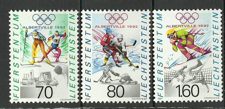 Liechtenstein 1991 - Jocurile Olimpice Albertville, serie neuzat