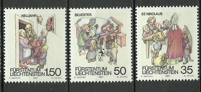 Liechtenstein 1990 - sarbatori de iarna, serie neuzata