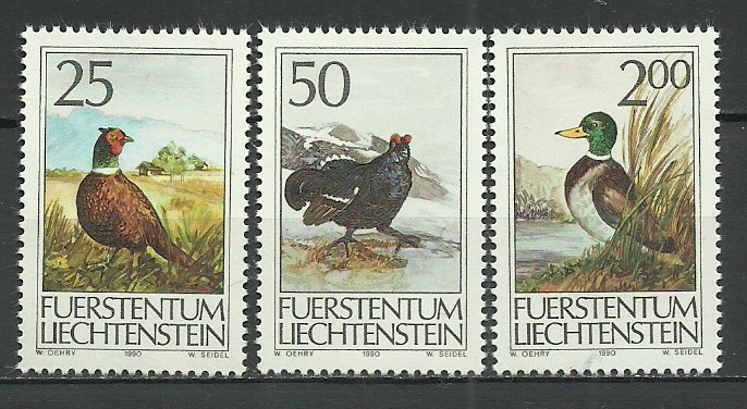 Liechtenstein 1990 - Fauna, vanatoarea, serie neuzata