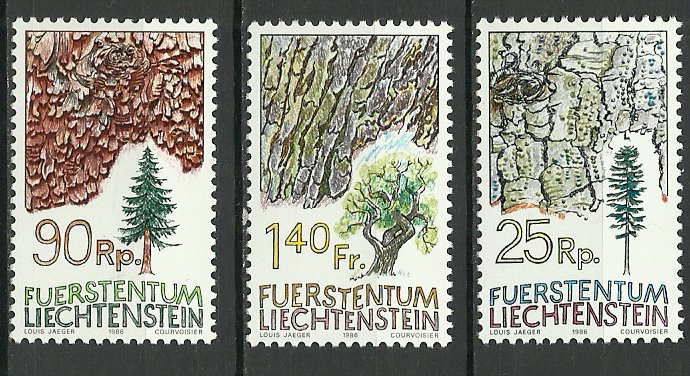 Liechtenstein 1986 - Copaci, pomi, flora, serie neuzata