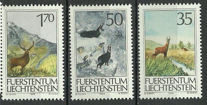 Liechtenstein 1986 - Fauna, vanatoarea, serie neuzata