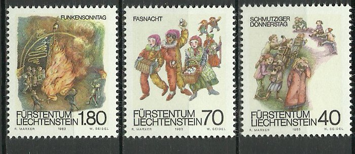 Liechtenstein 1983 - obiceiuri populare, serie neuzata