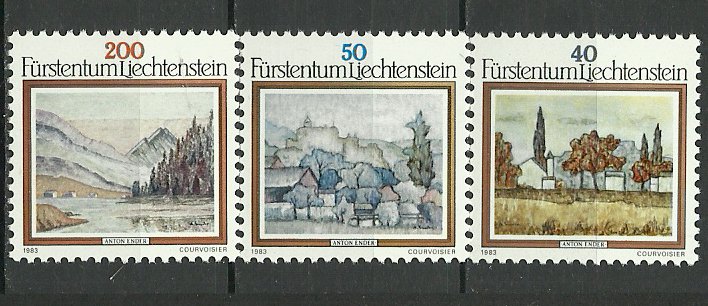 Liechtenstein 1983 - peisaje, picturi, serie neuzata