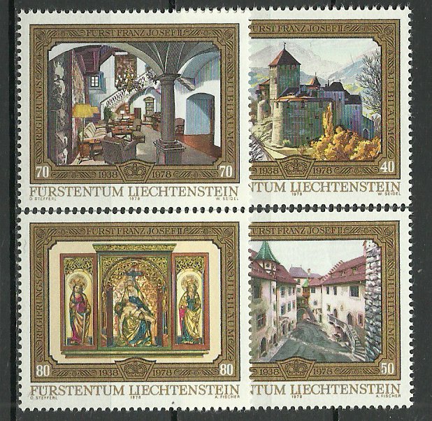 Liechtenstein 1978 - Picturi, jubileu Franz Josef II, serie neuz