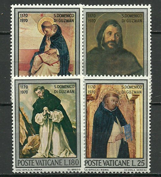Vatican 1971 - 800th aniv. Dominikus von Guzman, serie neuzata