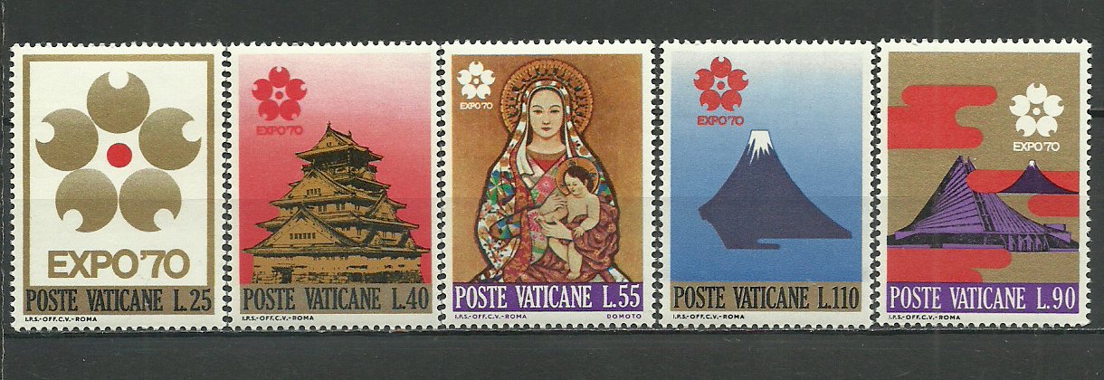 Vatican 1970 - expo Osaka, serie neuzata