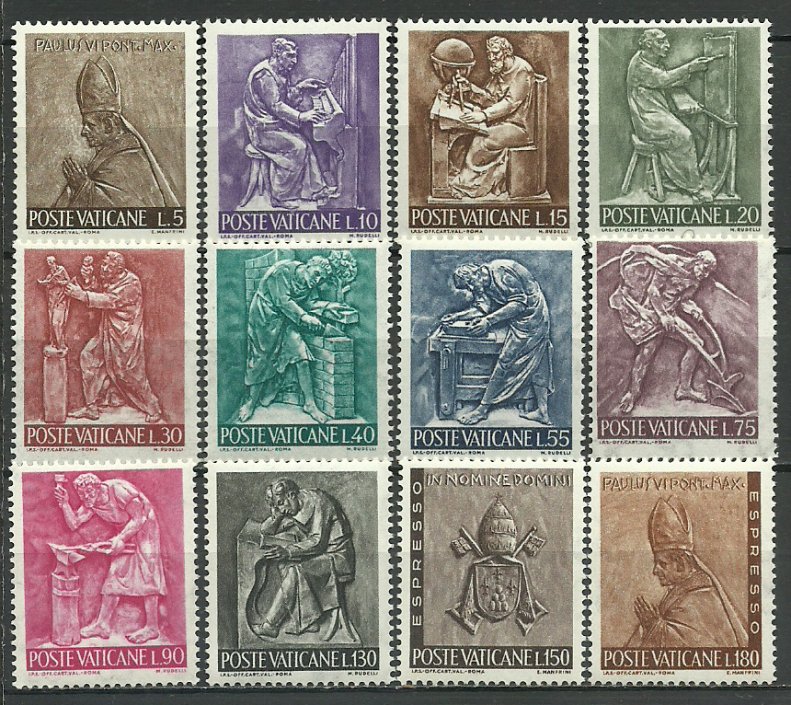Vatican 1966 - bazoreliefuri din bronz, serie neuzata