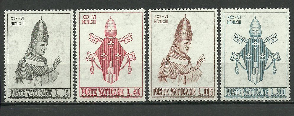 Vatican 1963 - numirea papei Paul VI, serie neuzata