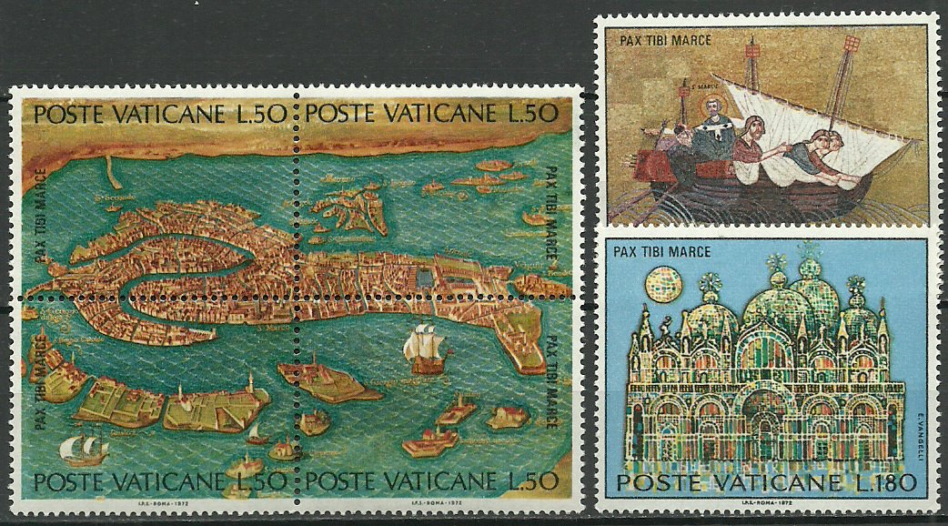 Vatican 1972 - UNESCO, pentru Venetia, serie neuzata