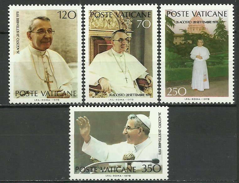 Vatican 1978 - papa Ioan Paul I, serie neuzata