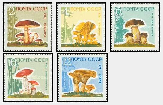 URSS 1964 - ciuperci, serie neuzata