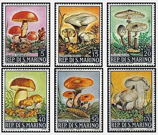 San Marino 1967 - ciuperci, serie neuzata