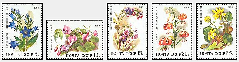 URSS 1988 - flori, serie neuzata