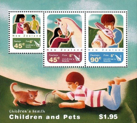 New Zealand 2005 - Copii si animale de companie, colita neuzata
