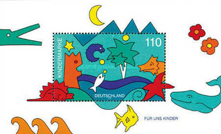 Germania 1998 - Childrens Stamps, colita neuzata