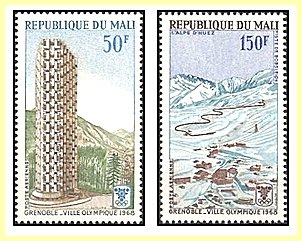 Mali 1968 - Jocurile Olimpice Grenoble, serie neuzata