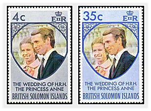 Insulele Solomon 1973 - royal wedding, serie neuzata