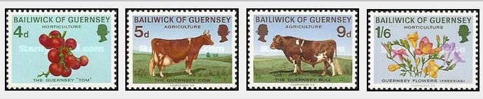 Guernsey 1970 - agricultura, serie neuzata