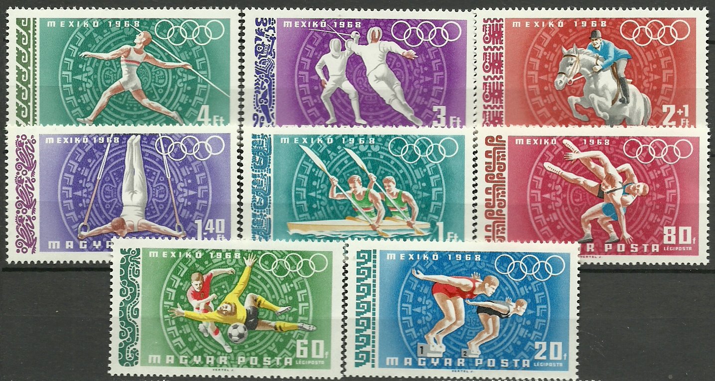 Ungaria 1968 - Jocurile Olimpice Mexic, serie neuzata