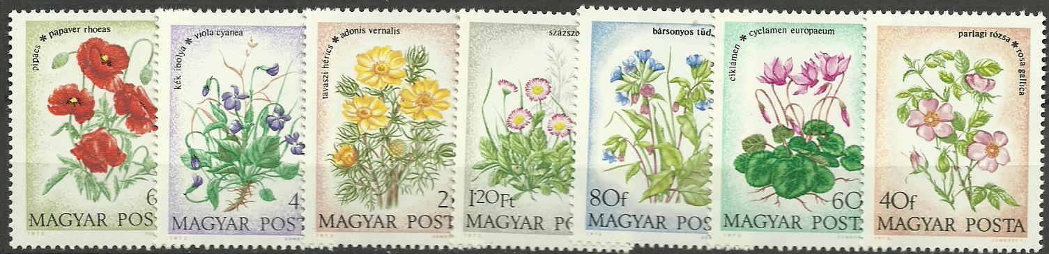 Ungaria 1973 - Flori de camp, serie neuzata