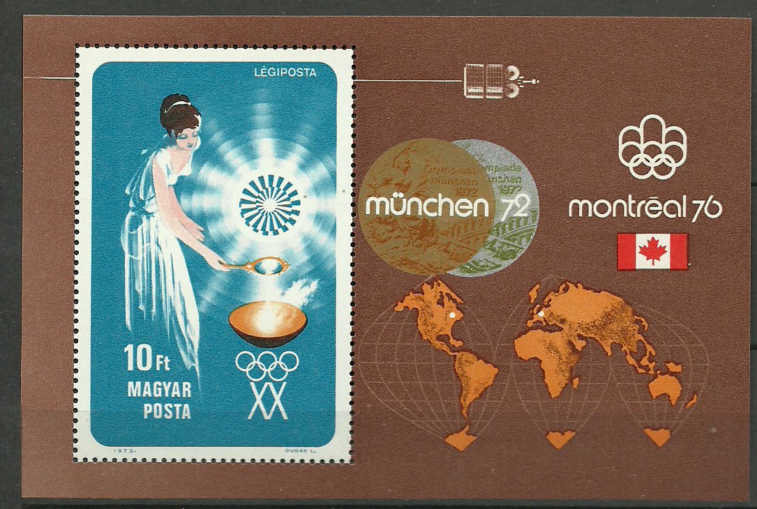 Ungaria 1973 - JO Munchen si Montreal, colita neuzata
