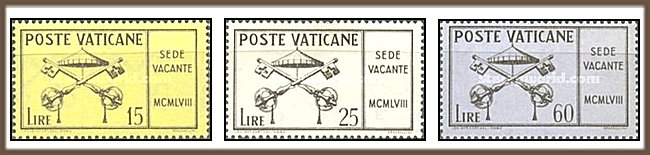 Vatican 1958 - Sede Vacante, serie neuzata
